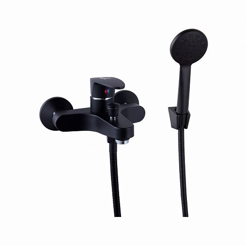 Смеситель для ванны с душем PLStart PL3205-7, хром/черный фото