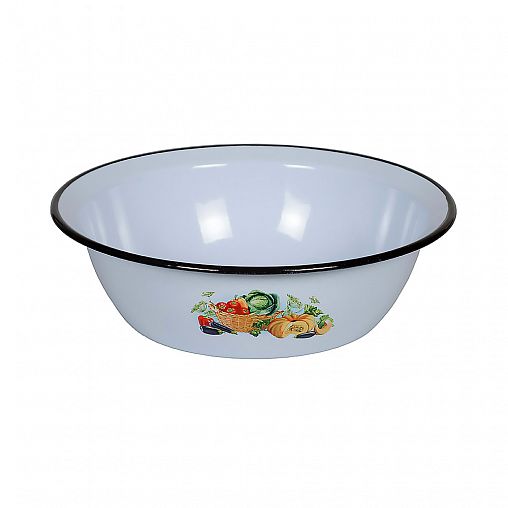 Миска эмалированная СтальЭмаль, 3,5 л, с декором фото