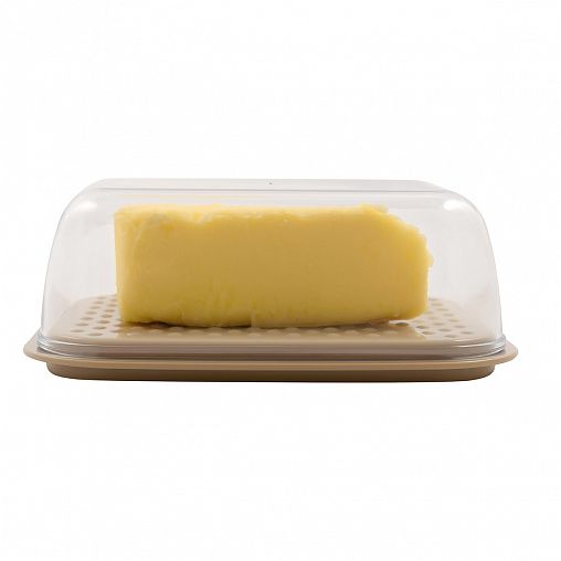 Масленка Plast Team, двухсторонняя, 14,5 x 11 x 5,5 см, шоколадный мокко фото