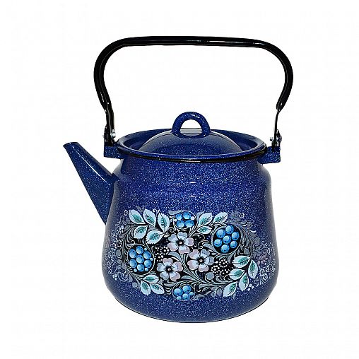 Чайник эмалированный СтальЭмаль, 3,5 л, с декором фото