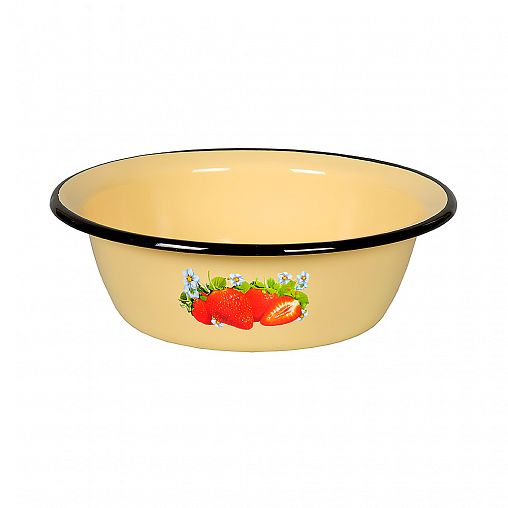 Миска эмалированная СтальЭмаль, 3,5 л, с декором фото