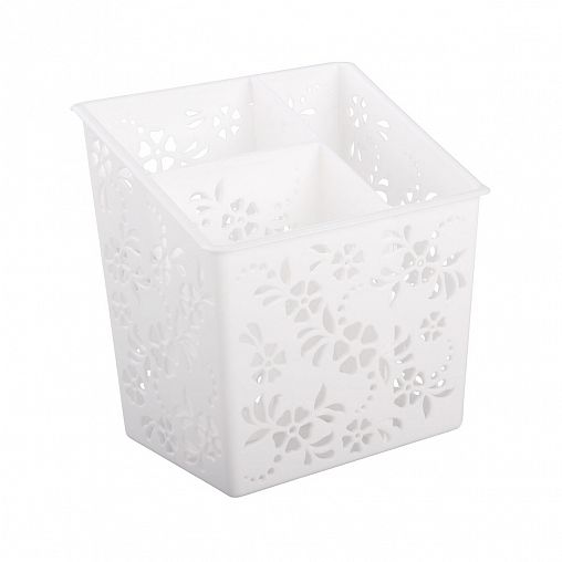 Подставка для столовых приборов Альтернатива, 16,5 x 12,5 x 17 см, белая фото