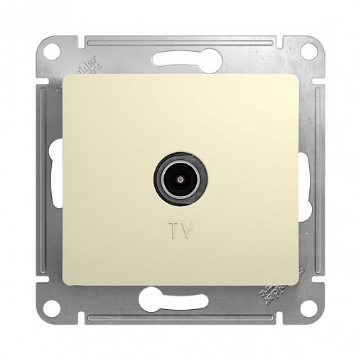 Розетка ТВ встраиваемая Systeme Electric Glossa, IP20, бежевая фото
