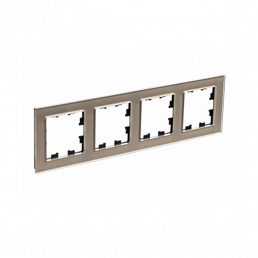 Рамка Systeme (Schneider) Electric Atlasdesign Nature, 4-поста, стекло, шампань фото