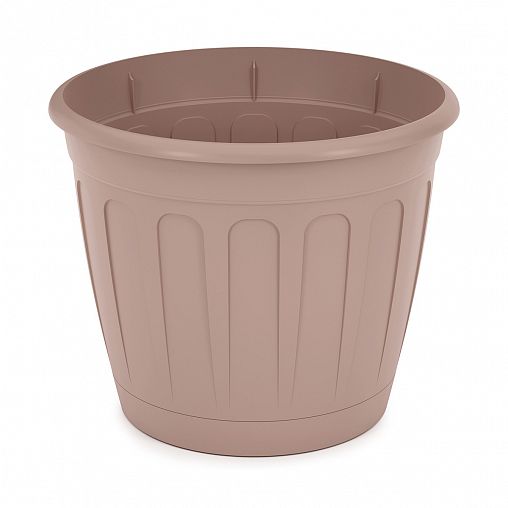 Горшок для цветов Альтернатива Дионис, с поддоном, 3,6 л, бежевый фото