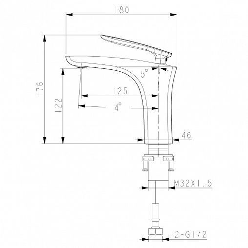 Смеситель для раковины Lemark Bellario LM6806C, однорычажный, хром фото