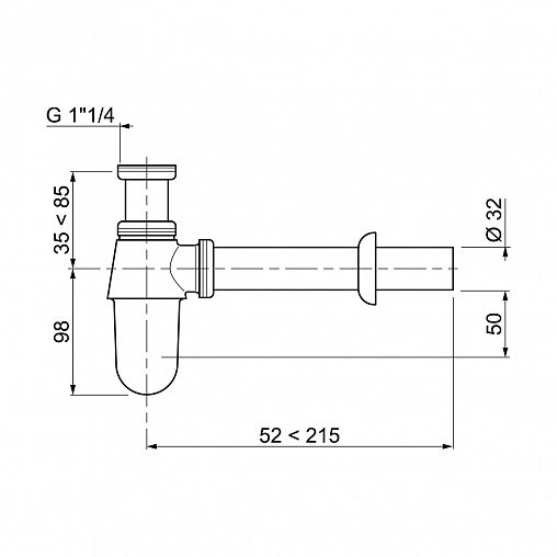 Сифон диаметр подключения 32 мм
