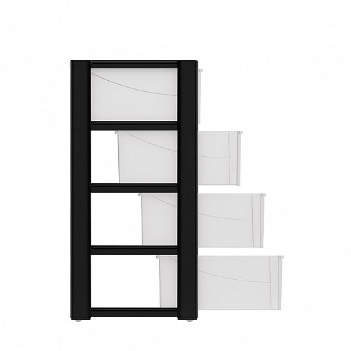 Комод четырехсекционный Альтернатива Колорит, 56 x 39 x 81 см, черный фото