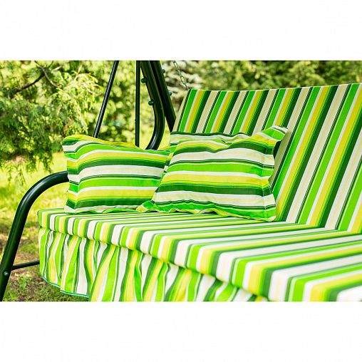 Качели садовые Olsa Стандарт Nova, трехместные, 231 x 126 x 147,8 см, каркас зеленый фото