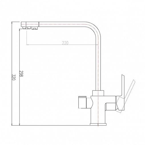 Смеситель для кухни Zorg ZR 334 YF, с подключением к фильтру, однорычажный, хром фото