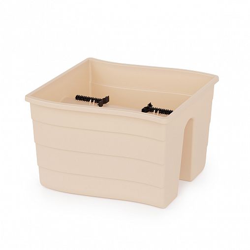 Кашпо Альтернатива Жемчужина, на перила, 29,5 x 28,5 x 20 см, бежевое фото