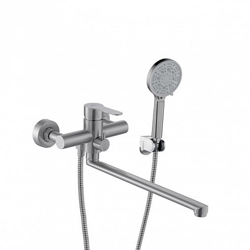 Смеситель для ванны с душем Fashun A52201, с длинным изливом, сатин фото