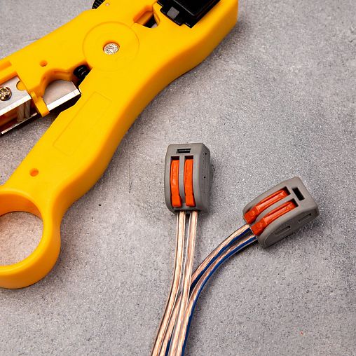 Клемма универсальная Rexant СМК 222-412, 2-проводная, 0,08 - 2,5/4 мм², серая, 20 шт фото