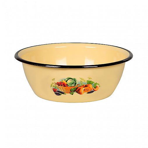 Миска эмалированная СтальЭмаль, 3,5 л, с декором фото