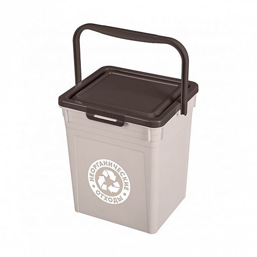 Контейнер для мусора Бытпласт, 8 л, светло-бежевый фото