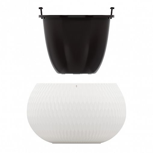 Кашпо подвесное Альтернатива Жемчужина, со вставкой, 16 л, белое фото