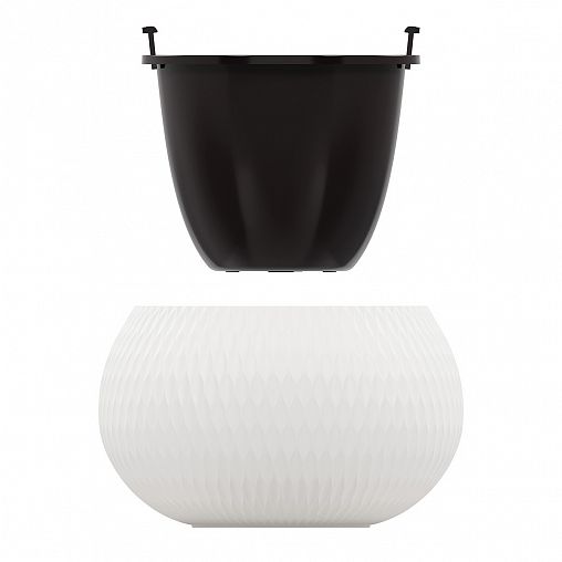 Кашпо Альтернатива Жемчужина, со вставкой, 16 л, белое фото