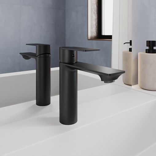 Смеситель для раковины с коротким изливом Milardo Maze, черный матовый фото