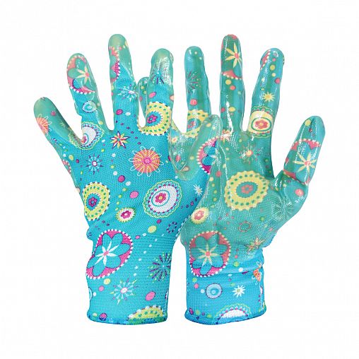 Перчатки садовые Park, с нитрилом, размер L, голубые фото