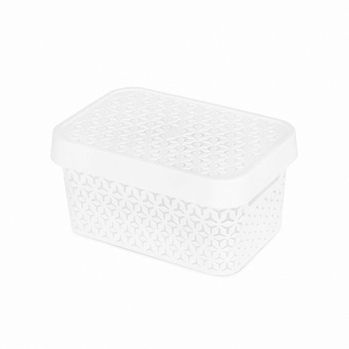 Корзина для хранения Альтернатива Элемент, с крышкой, 27 x 18,5 x 13,5 см, белая фото Корзина для хранения Альтернатива Элемент, с крышкой, 27 x 18,5 x 13,5 см, белая фото