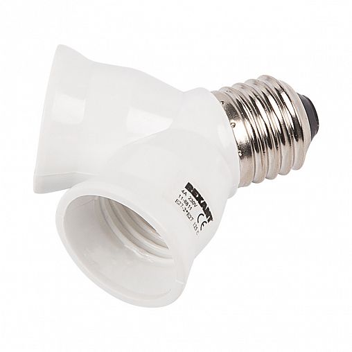 Разветвитель цокольный Rexant, E27 x 2, белый фото