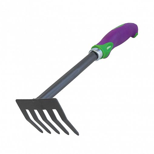 Грабли садовые мини Don Gazon, обрезиненная ручка, 5 зубьев, 300 мм фото