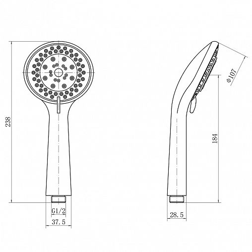 Лейка для душа Fashun A13, 5 режимов, хром/серая фото