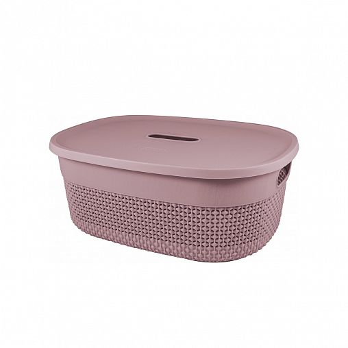 Корзина универсальная Plast Team Oslo, 388 x 292 x 155 мм, с крышкой, черничный морс фото