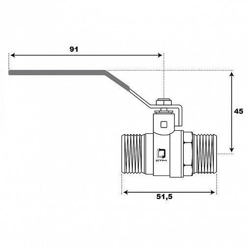 Кран шаровой латунный СТМ Стандарт, 1/2", наружная/наружная резьба, ручка фото