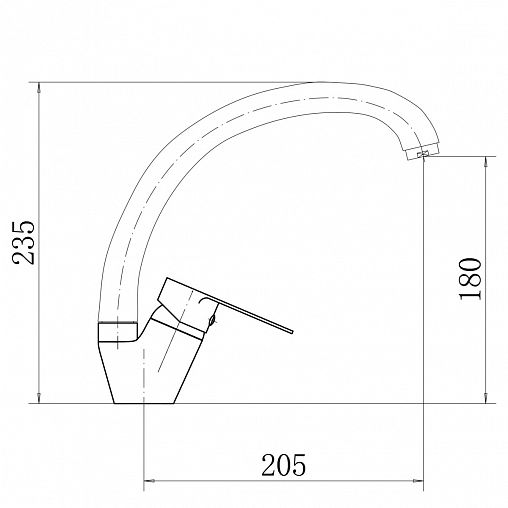 Смеситель для кухни Fashun A54113, сатин фото