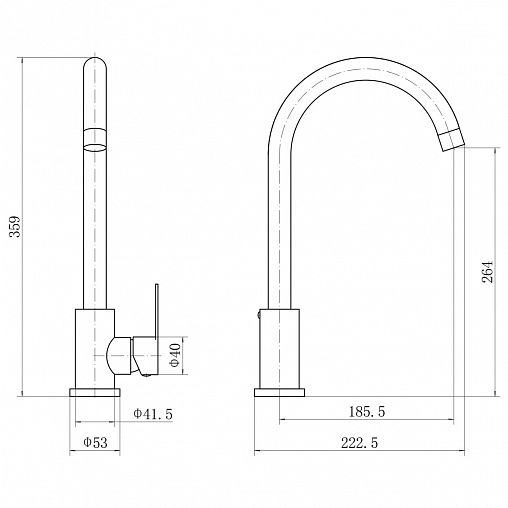 Смеситель для кухни Fashun A54001N, сатин фото