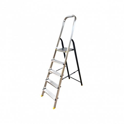 Стремянка комбинированная усиленная Alumet AMS7805, алюминий/сталь, 5 ступеней, 1,77 м фото
