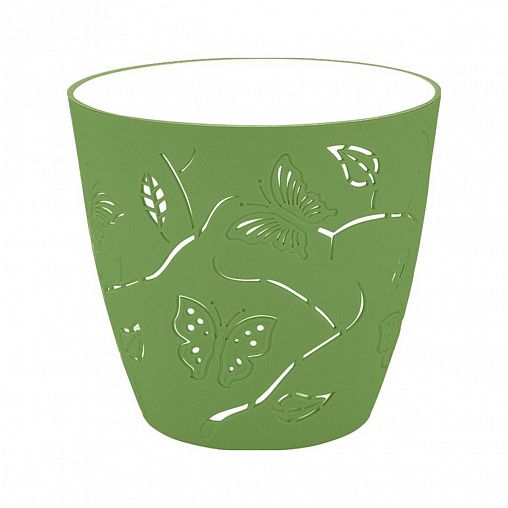 Горшок для цветов Plast Team Butterflies, 2,5 л, зеленое яблоко фото