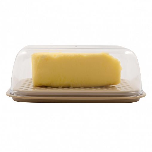 Масленка Plast Team, двухсторонняя, 14,5 x 11 x 5,5 см, молочный туман фото