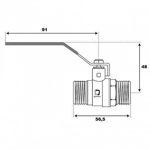 Кран шаровой латунный СТМ Стандарт, 3/4", наружная/наружная резьба, ручка фото