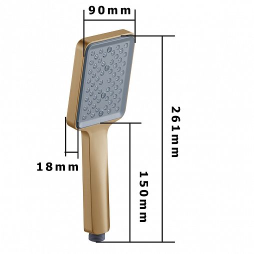 Лейка для душа Fashun A024-21, 1 режим, бронза/светло-серая фото