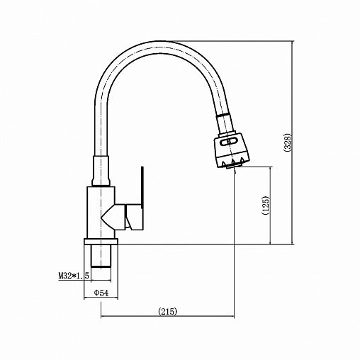 Смеситель для кухни Fashun A54101+N7347, с гибким изливом, сатин/серый фото