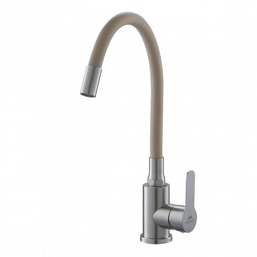 Смеситель для кухни Fashun A54101-15, с гибким изливом, сатин/бежевый фото