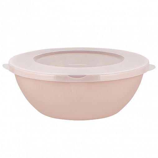 Салатник пластиковый Plast Team Helsinki, с крышкой, 5 л, персиковая карамель фото