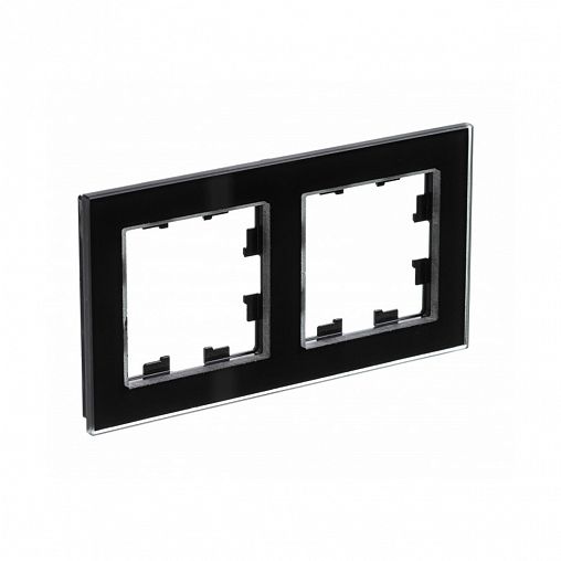 Рамка Systeme (Schneider) Electric Atlasdesign Nature, 2-поста, стекло, черный фото