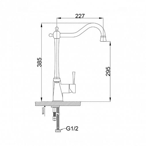 Смеситель для кухни Zorg ZR 353 YF Satin, с подключением к фильтру, однорычажный, сатин фото
