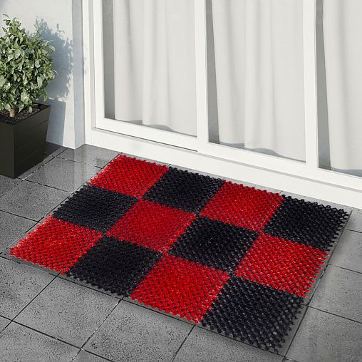 Коврик Vortex Травка, 42 x 56 см, черно-красный фото