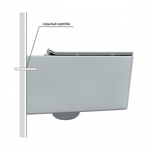 Унитаз подвесной безободковый Berges Floe, 55 x 36 x 40 см, белый фото