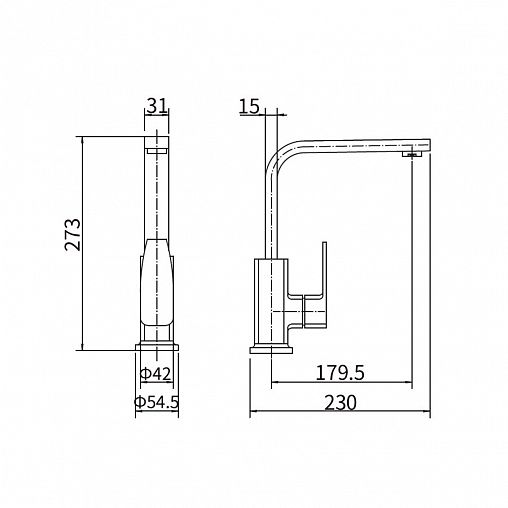 Смеситель для кухни Fashun A54010, сатин фото