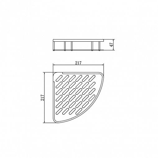 Полка в ванную угловая Fashun A7325-17, металлик фото