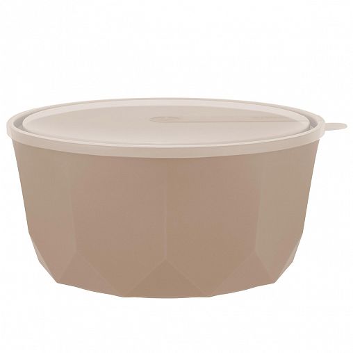 Салатник пластиковый Plast Team Stockholm, с крышкой, 1,7 л, шоколадный мокко фото
