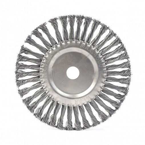 Щетка для УШМ Patriot, плоская, 200 мм, посадка 22,23 мм, витая проволока фото