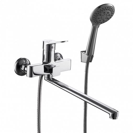 Смеситель для ванны с душем PLStart PD22016, с длинным изливом, хром фото
