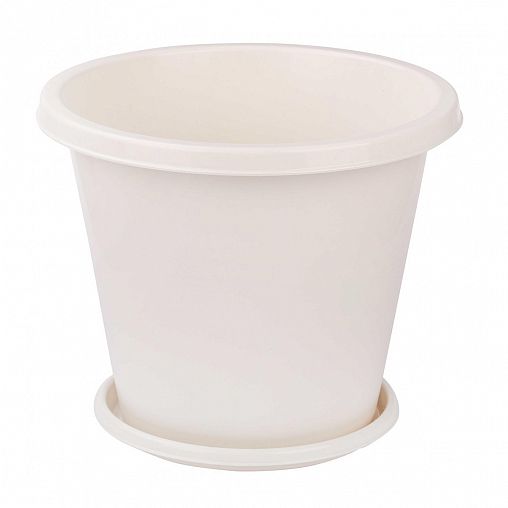 Горшок для цветов Альтернатива Эконом, с поддоном, 10 л, белый фото