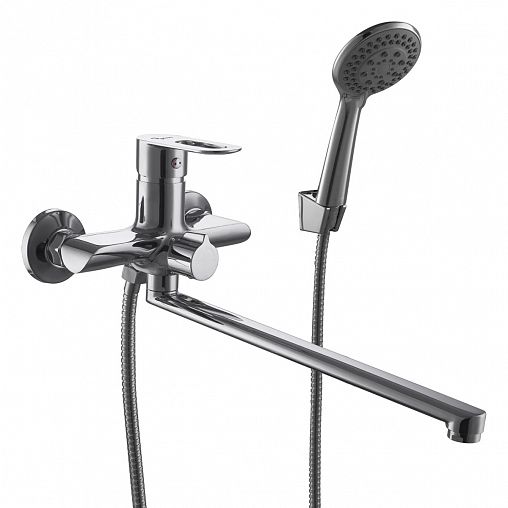 Смеситель для ванны с душем PLStart PD22083, с длинным изливом, хром фото